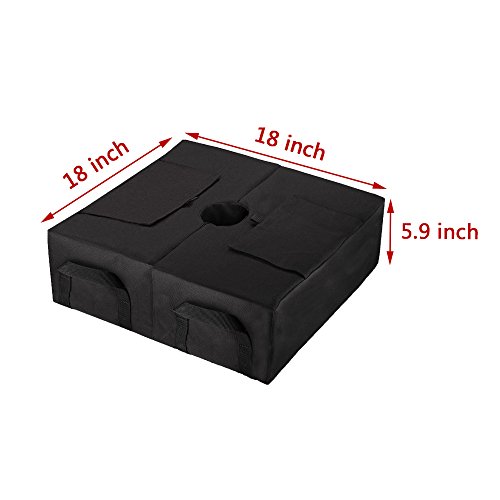 YELAIYEHAO Grado Industrial Heavy Duty Bolsa de Pesos con Doble Costura, Pierna Pesos para Pop Up Carpa Peso Bolsas de Arena Bolsa de pies 2pcs-Pack， Color Negro. (Umbrella Base, Black)
