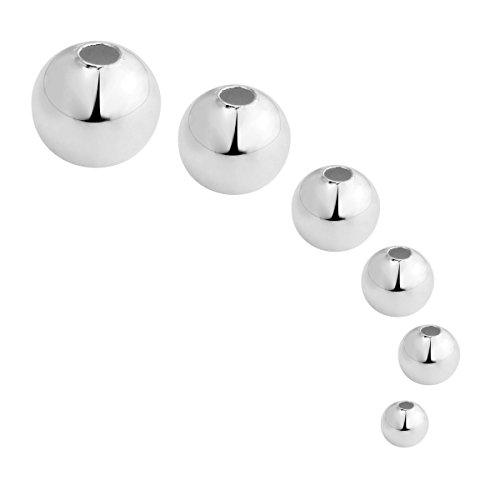 YF - Separador de bolas de plata de ley 925 para bisutería, Plata de ley, Plateado, 3 mm