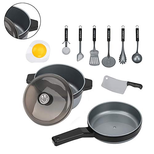 YiGo Los Juegos De Simulación De Cocina 10 Piezas De Juguetes Utensilios De Cocina Ollas Y Sartenes Conjunto Educativo Juego Imaginario Accesorios De Plata
