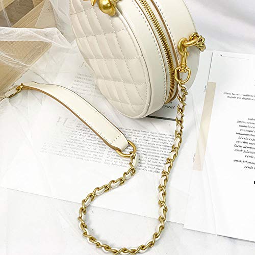 YIHUI Bolso de Las señoras Bolsa de Cadena Bolso de Hombro para Mujer Bolso de Mensajero,Bolso de Cadena de Diamantes Retro de Moda para Mujer,Bolso Redondo pequeño Rojo