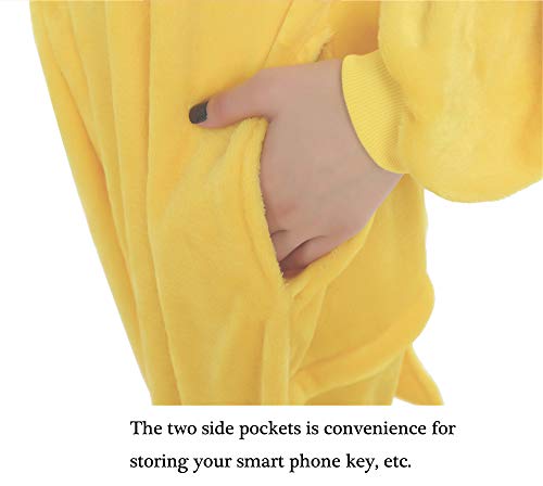 Yimidear® Unisex Cálido Pijamas para Adultos Cosplay Animales de Vestuario Ropa de Dormir Halloween y Navidad(M,Amarillo)