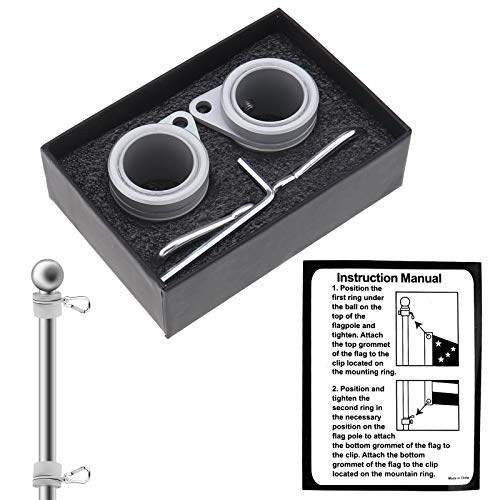 YINETTECH Anillos giratorios de Aluminio con mosquetón de Metal para mástil de Bandera de 0.75 – 1 Pulgadas de diámetro