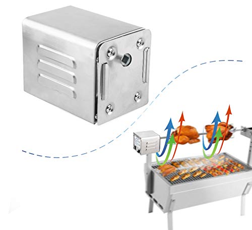 YJINGRUI 15W Motor para Barbacoa Eléctrico Motor para Asador Pollos Cerdito Cabra Motor para Asar Cochinillo Ternera Accesorios de Barbacoa Giratorio Automático Aire Libre 80KG Enchufe Europeo(220V)