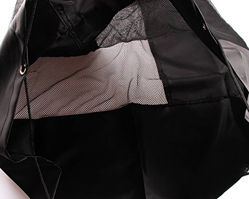 YJZQ Bolsa de viaje de malla impermeable extra grande, bolsa de deporte de alta resistencia, bolso de hombro, bolso de baloncesto, voleibol, fútbol, bolsa de con cordón para 10 - 15 bolas