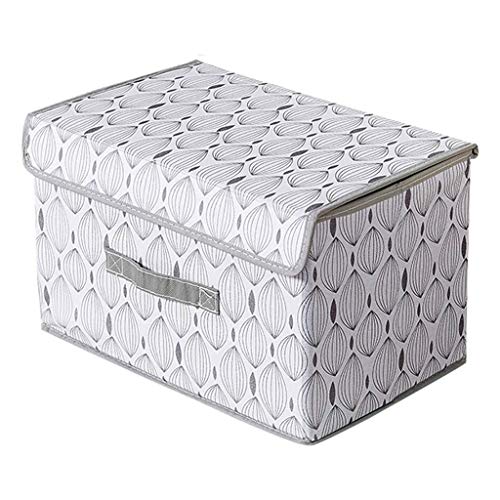 YLCJ Cajas de almacenaje Plegables con Tapas, Cubos de Almacenamiento En Tela no Tejida organizadores de Almacenamiento de estantes Juguetes Ropa Papeles y Libros 38x24x24cm Gris WYSY