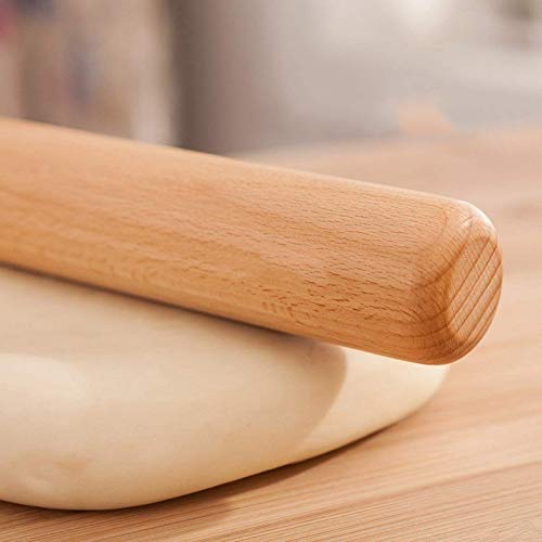YMYGCC Rodillos de amasar Rusa de Madera Pasta de Pasteles y Galletas Pizza Herramientas Pasta Cracker Ancha Fideos Bake Asar Palo de amasar Cocina Gadget (Color : 25cmX2.6cm)