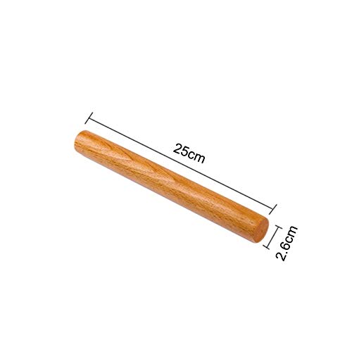YMYGCC Rodillos de amasar Rusa de Madera Pasta de Pasteles y Galletas Pizza Herramientas Pasta Cracker Ancha Fideos Bake Asar Palo de amasar Cocina Gadget (Color : 25cmX2.6cm)