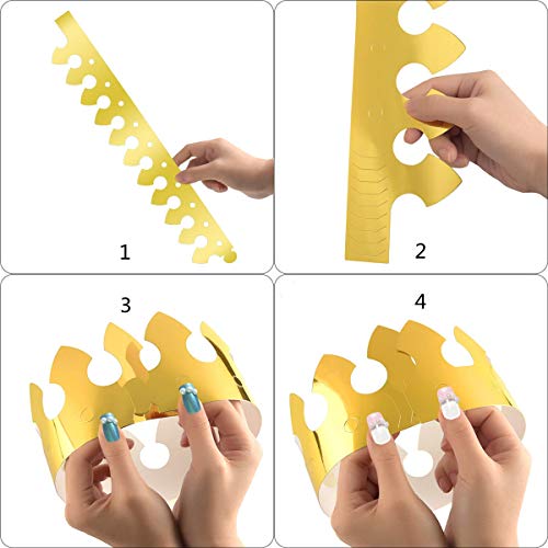Yongbest Corona de Papel de Fiesta,30 Piezas Coronas de Papel Doradas Corona de Rey Corona de Oro Sombreros para Fiesta de Cumpleaños Foto Props(5 Estilos)