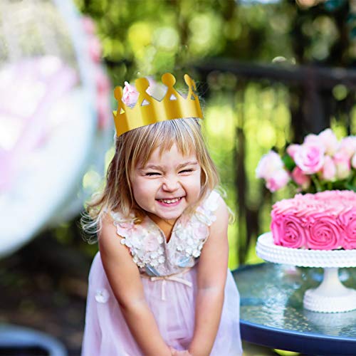 Yongbest Corona de Papel de Fiesta,30 Piezas Coronas de Papel Doradas Corona de Rey Corona de Oro Sombreros para Fiesta de Cumpleaños Foto Props(5 Estilos)