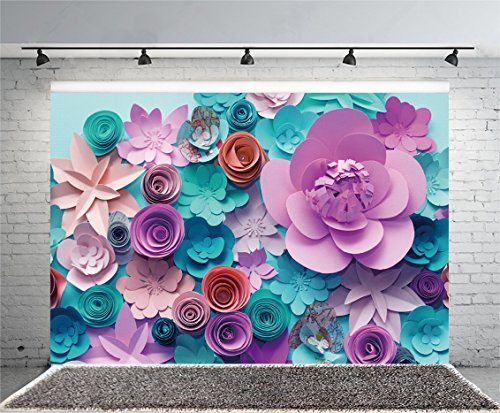 YongFoto 1,5x1m Vinilo Fondos Fotograficos 3D Flor de Papel Pared de Flores Floral de Moda Abstracto Fondos para Fotografia Fiesta Retrato Cumpleaños Personal Estudio Fotográfico Accesorios