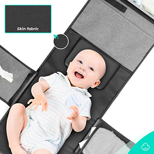 YOOFAN Plegable Cambiador Bebe ,Cambiador Portatil con Esponja Gruesa y Bolsillos para Guardar Pañales,Cambiador Portatil Cambiador Bebe Portatil Impermeable para Hogar Viaje