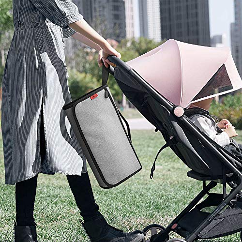 YOOFAN Plegable Cambiador Bebe ,Cambiador Portatil con Esponja Gruesa y Bolsillos para Guardar Pañales,Cambiador Portatil Cambiador Bebe Portatil Impermeable para Hogar Viaje