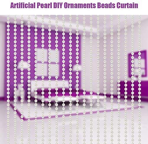 Yosoo - Collar de perlas de plástico, 40 m, guirnalda de perlas – Rollo con cinta de perlas para decoración, DIY, blanco