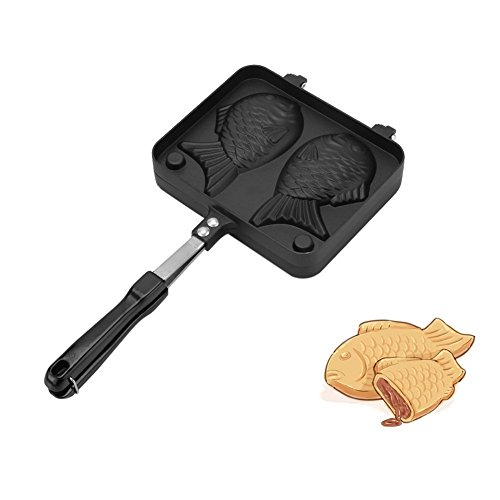 Yosoo Taiyaki en Forma de pez de Pastel de la máquina, No-Stick Bakeware Waffle Maker Pan Molde de aleación de Aluminio