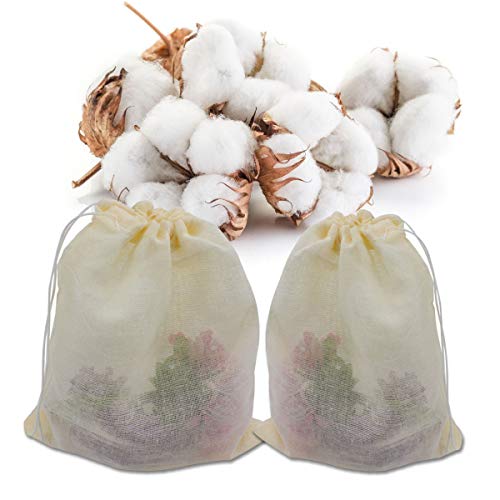 Yotako - Bolsas de muselina de algodón, 30 piezas, bolsa de muselina con cordón para cocinar, remojar, licor medicinal, filtro de té y café, almacenamiento de especias para cartón, regalo para fiestas
