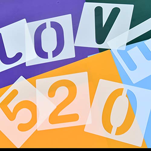 YOTINO 26 Plantilla de Letra de PlásticoStencil Plantilla Letras para Pintar Aprendizaje Bricolaje del Alfabeto para Scrapbooking PinturasArte DIY Niños +2 Plantillas de Números