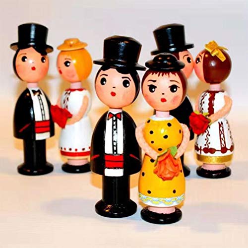 YOTINO50 piezas figura cono madera familia figuras de madera para pintar DIY figuras de madera boda cumpleaños artesanía muñecas jugar figuras hombre mujer niño