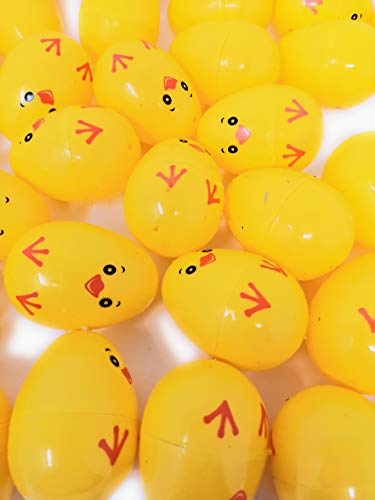 You Love a Bargain 48 Huevos rellenables de Pascua, diseño de Pollito Amarilla, para Guardar Crema de Huevo