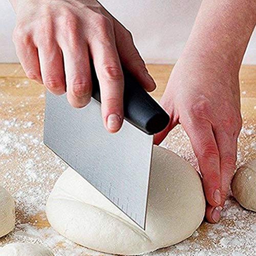 You&Lemon Rasqueta de Masa Cortadora de Pastelería Acero Inoxidable,Tabla de Cortar para Pastel de Masa Multiusos Raspador de Metal