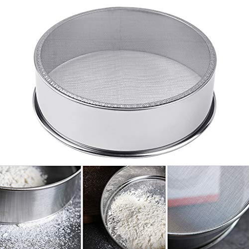 Youlin 40 malla profesional para harina de acero inoxidable, azúcar en polvo de cacao, tamis/redondo colador/herramienta de cocina flor seda, perfecto para hacer pasteles, galletas y pastas