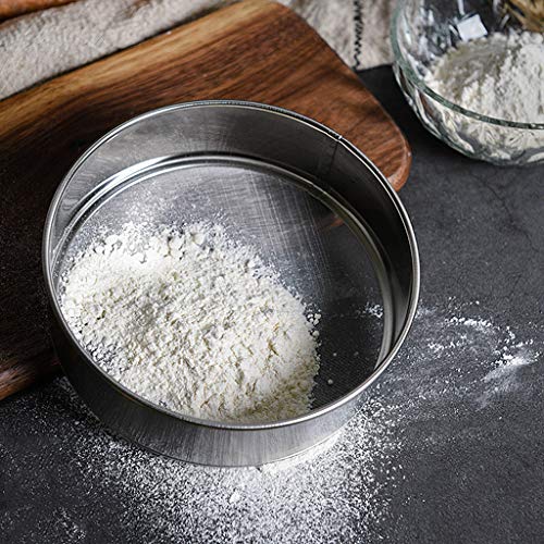 Youlin 40 malla profesional para harina de acero inoxidable, azúcar en polvo de cacao, tamis/redondo colador/herramienta de cocina flor seda, perfecto para hacer pasteles, galletas y pastas