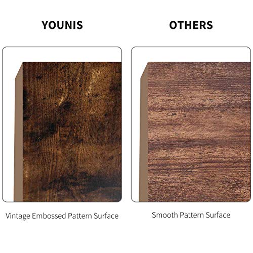 YOUNIS - Mesa de café estilo vintage, mesa de salón, mesa de salón, mesa de TV de madera con gran estante/estante, mesa de diseño industrial
