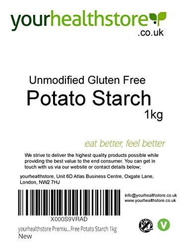 yourhealthstore - Almidón de patata sin gluten sin modificar (1 kg, vegano, bolsa reciclable)
