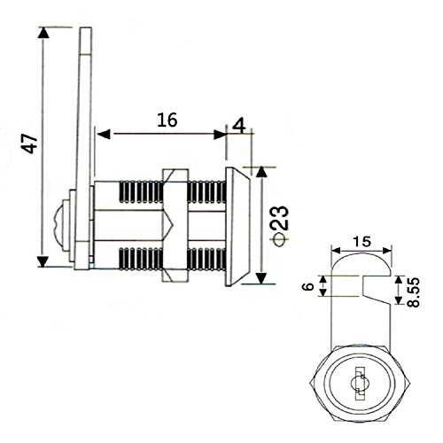 youtu 4pcs Cerradura para buzón o taquilla, Cerrojo de Seguridad para Puerta de Armario, buzón, cajón, taquillas (16mm)