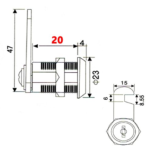 youtu 4pcs Cerradura para buzón o taquilla, Cerrojo de Seguridad para Puerta de Armario, buzón, cajón, taquillas (20mm)