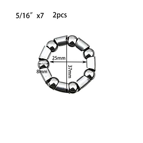 YouU Rodamiento de Bolas para Caja de Platos y bielas para Bicicleta BMX 5/16" x 7/9/12 Rodamiento Carrete Delantero (5/16" x 7)