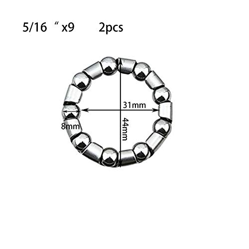 YouU Rodamiento de Bolas para Caja de Platos y bielas para Bicicleta BMX 5/16" x 7/9/12 Rodamiento Carrete Delantero (5/16" x 7)