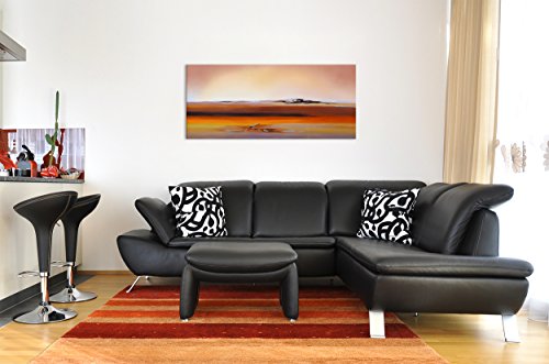 YS-Art | Cuadro Pintado a Mano Alba | Cuadro Moderno acrilico | 115x50 cm | Lienzo Pintado a Mano | Cuadros Dormitories | único | Castaño