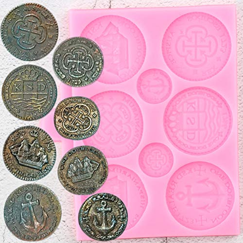 YTYASO Monedas Moldes De Silicona    Herramientas De Decoración De    Pasteles Moldes De Pasta De Goma De Chocolate Y Caramelo