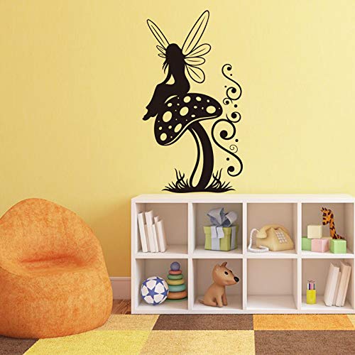 YuanMinglu Apliques de Vinilo diseño Art Nouveau y decoración para el hogar, Elfos, Negro, 28 cm x 50 cm
