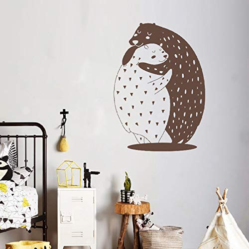 YuanMinglu Dos Lindas Pegatinas de Pared de Oso decoración de la habitación de los niños Tatuajes de Pared Bosque Animal Apliques de Pared marrón 56x79cm