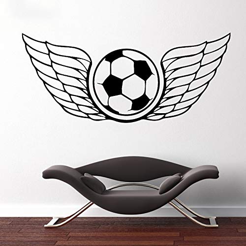 YuanMinglu Pegatinas de Pared de Puerta de fútbol Adhesivo Autoadhesivo Vinilo Pared Arte Impermeable decoración del hogar Negro XXXL 134cm X58cm