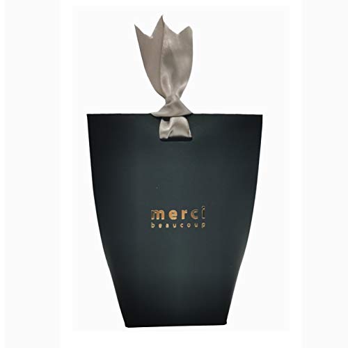 Yuecute - Cajas para caramelos cortadas a láser con cintas, para despedidas de soltera, bodas, fiestas, decoración de fiestas y Pascua, paquete con 20 unidades Big Negro y blanco.