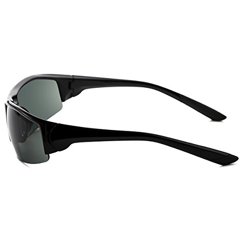 YUFENRA Gafas de Sol Deportivas Polarizadas Para Hombre Perfectas Para Esquiar Golf Correr Ciclismo TR90 Súper Liviana Para Hombre y Para Muje (marco negro/Lente G15 verde)