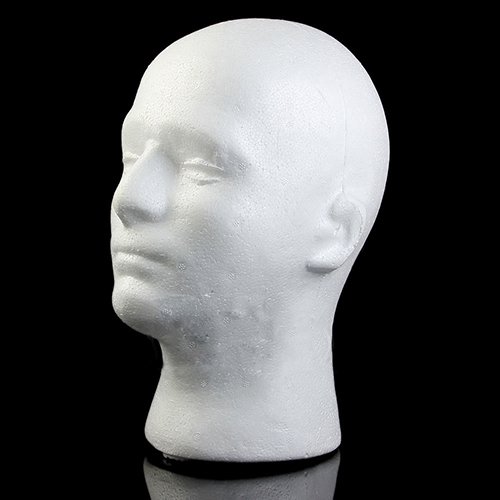 Yunnuopromi Maniquí de espuma para hombre de poliestireno y cabeza de manikin, modelo de peluca, sombrero, expositor