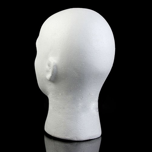 Yunnuopromi Maniquí de espuma para hombre de poliestireno y cabeza de manikin, modelo de peluca, sombrero, expositor