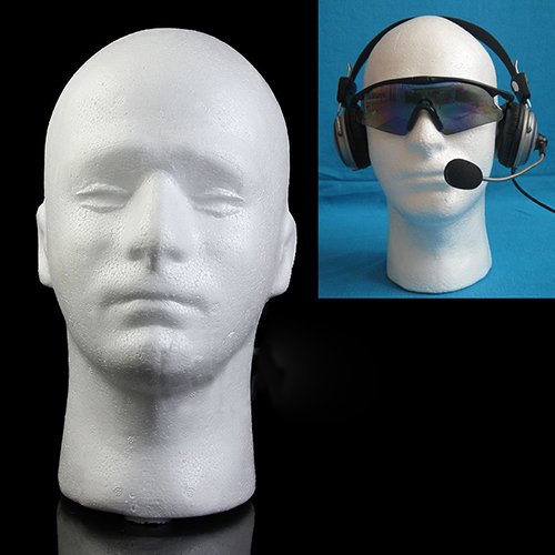 Yunnuopromi Maniquí de espuma para hombre de poliestireno y cabeza de manikin, modelo de peluca, sombrero, expositor