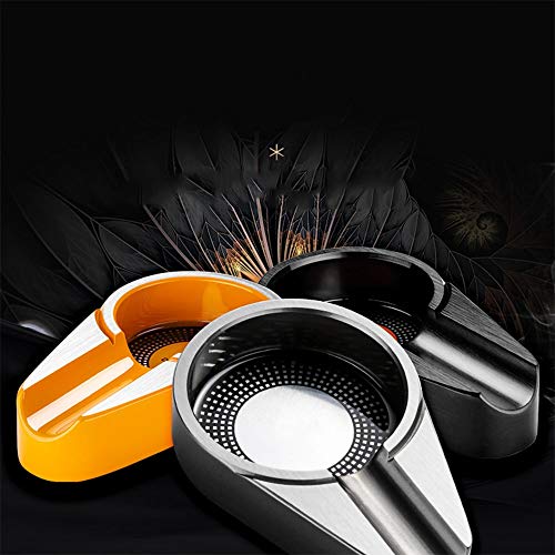 YUYUAN-001 Divertido Cigarro de Bolsillo Cenicero Coche Bandeja de Cenizas Fumador de Cenizas Ranura Cigarro Cigarro Titular Individual Hombres Presente (Color : Plata)