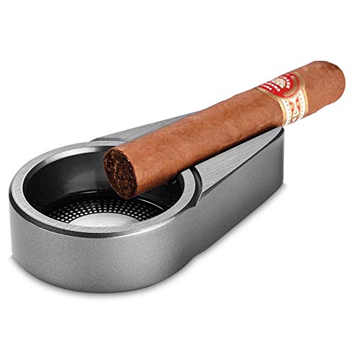 YUYUAN-001 Divertido Cigarro de Bolsillo Cenicero Coche Bandeja de Cenizas Fumador de Cenizas Ranura Cigarro Cigarro Titular Individual Hombres Presente (Color : Plata)