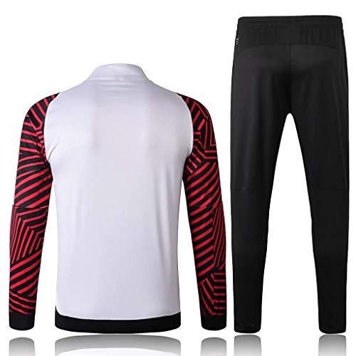 YWYU 60 Aniversario!Blanca Transpirable de Manga Larga Italia Club de fútbol Entrenamiento de fútbol Juego de los Hombres con Capucha Top + Pantalones Ventilador Edición Especial-SPM-B1356