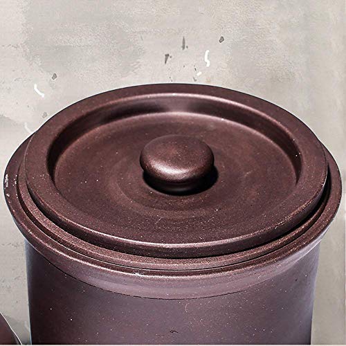 YWYW Barm Zisha Olla para cazuela de cerámica Olla para nidos de cerámica Olla para Agua Olla con Olla al Vapor con 2 Tapas Olla de Vapor sin esmaltar Ollas saludables Morado 400 ml