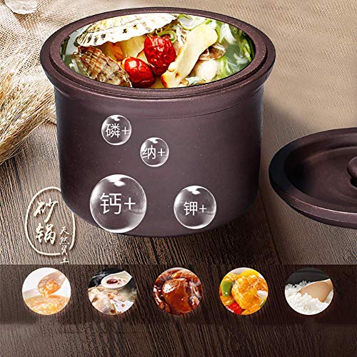 YWYW Barm Zisha Olla para cazuela de cerámica Olla para nidos de cerámica Olla para Agua Olla con Olla al Vapor con 2 Tapas Olla de Vapor sin esmaltar Ollas saludables Morado 400 ml