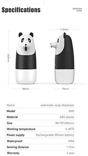 YXFW Dispensador automático de jabón de la Espuma, de Dibujos Animados de inducción líquido de Manos Lavadora, USB de la Carga, el Lavado de Manos de Espuma Inteligente