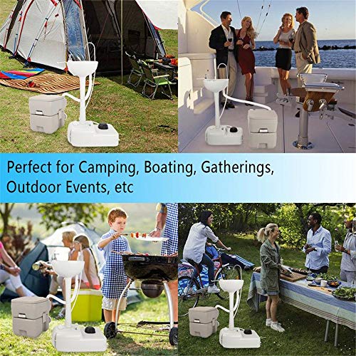 YXZLY Fregadero portátil extraíble al Aire Libre, con dispensador de jabón y Ruedas rodantes, Capacidad de Agua de 17L, para reuniones de Eventos al Aire Libre para Acampar en el jardín