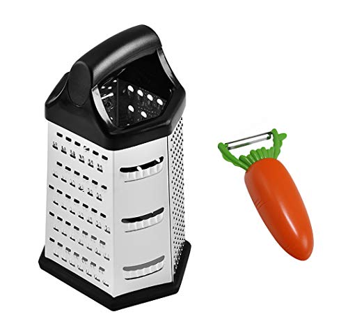 YZCX Cortador de Verduras Mandolina y Pelado de Acero Inoxidable 6 en 1 Rallador de Gueso Pelador de Papas Multifuncional
