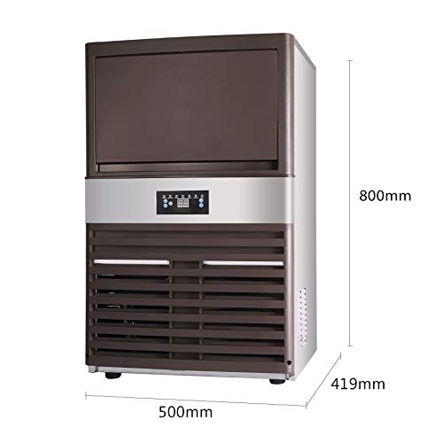 Z ZELUS 510W Máquina para Hacer Hielo Capacidad de 88kg / 24h Máquina para Hacer Cubitos de Hielo 55 pcs Máquina Comercial de Hacer Hielo para Hogar, Bares, Cafetería y Restaurante (55 PCS)